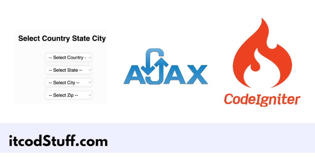 Country State City Dependent Dropdown using Ajax in Codeigniter 4