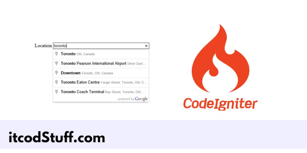 CodeIgniter 4 Google Address Autocomplete Tutorial